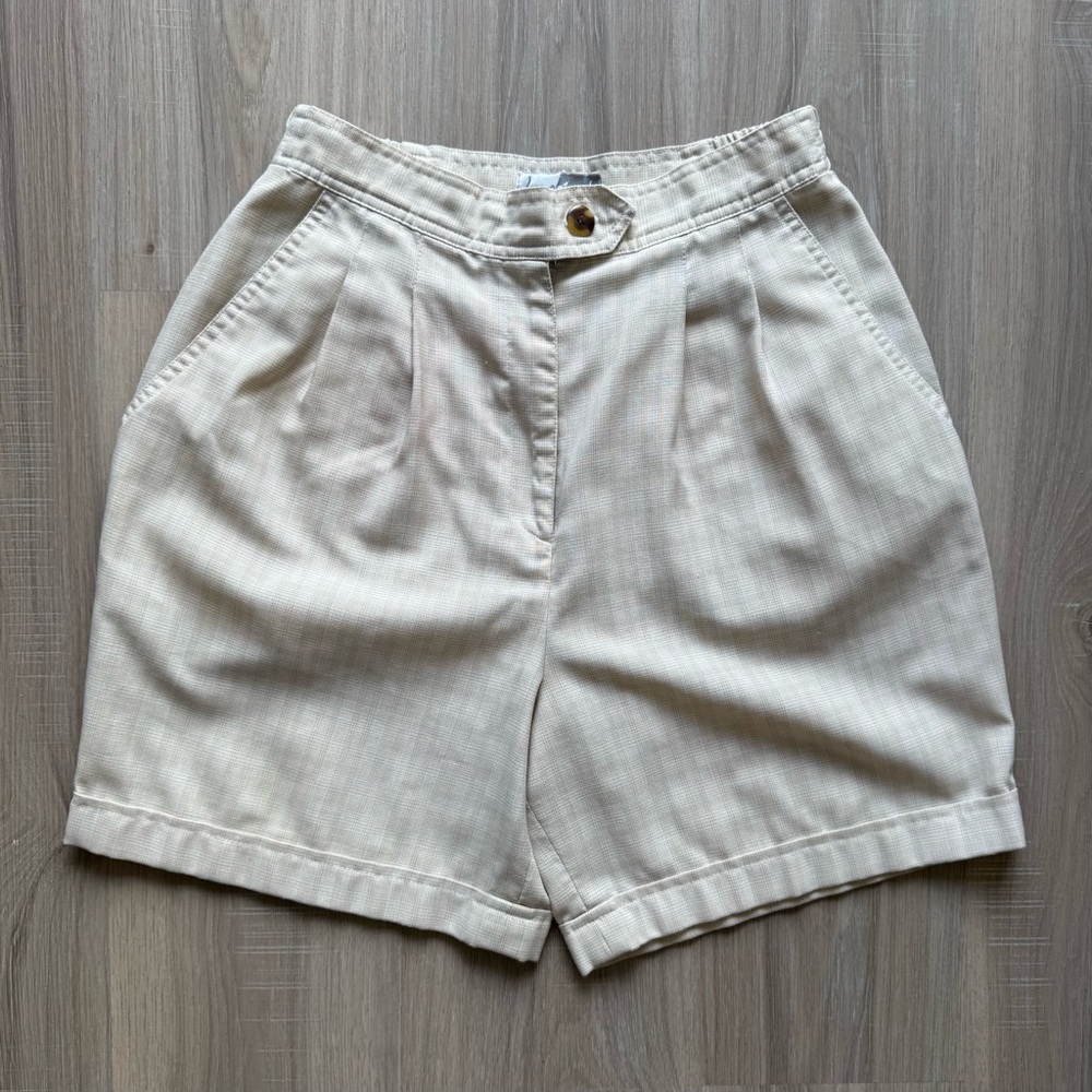 Trouser Shorts Vintage Women’s 8 Beige Hanasport Pleated